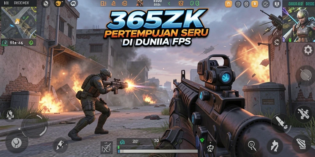 Screenshot menunjukkan aksi seru di medan perang 365ZK.