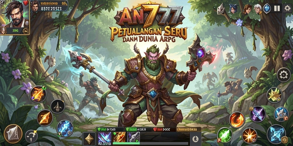 Screenshot gameplay AN777 menampilkan aksi pertempuran yang epik di dunia ARPG.