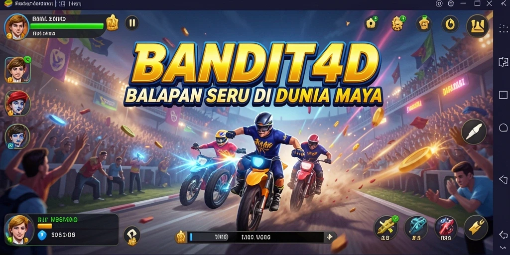 Screenshot menampilkan aksi balapan seru di BANDIT4D.