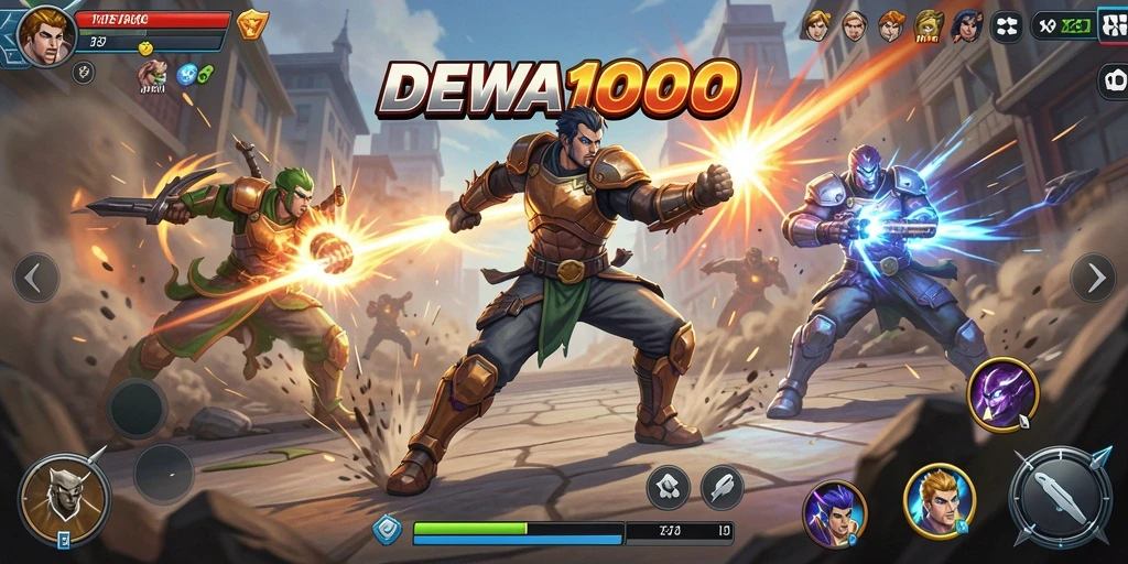 Tampilan gameplay seru DEWA1000 dengan aksi pertarungan yang intens.