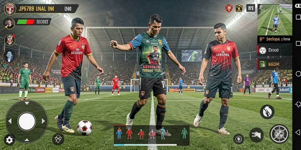 Tampilan gameplay JP6789 yang mendebarkan dalam pertandingan sepak bola.