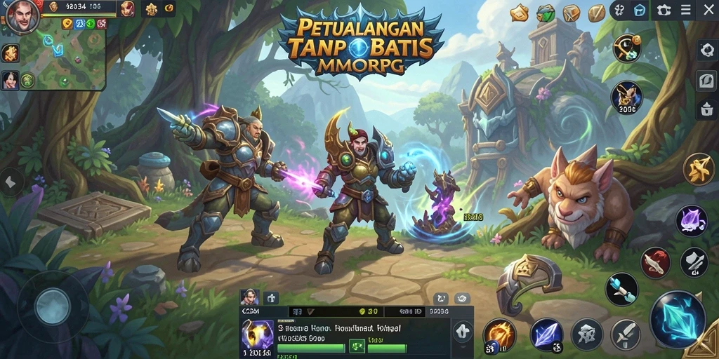 Tangkapan layar gameplay K234 menunjukkan aksi pertempuran seru dan fitur interaksi sosial.