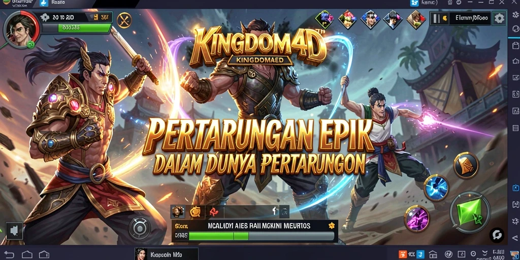 Tampilan gameplay KINGDOM4D dengan pertarungan yang dinamis dan menarik.