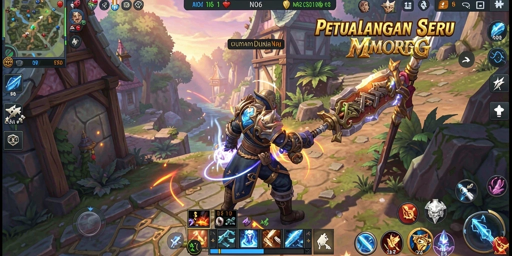 Tampilan menakjubkan dari gameplay N06 dalam dunia MMORPG.