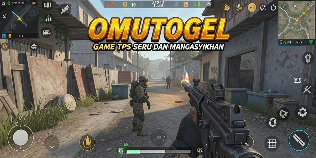 Screenshot gameplay OMUTOGEL dengan aksi tembak-menembak yang mendebarkan.