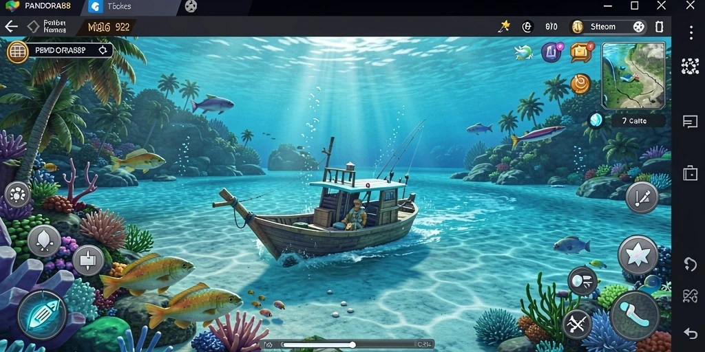 Tampilan gameplay PANDORA88 yang menarik saat menangkap ikan.