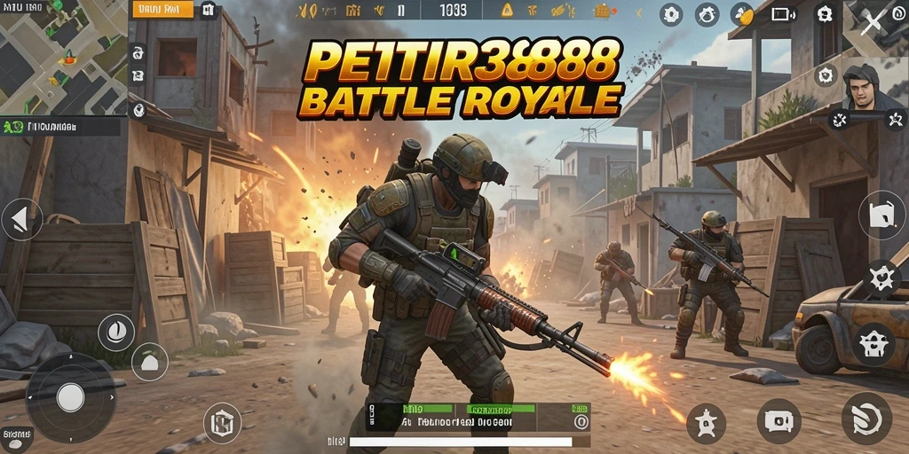 Gameplay seru di PETIR388 dengan aksi Battle Royale yang mendebarkan.