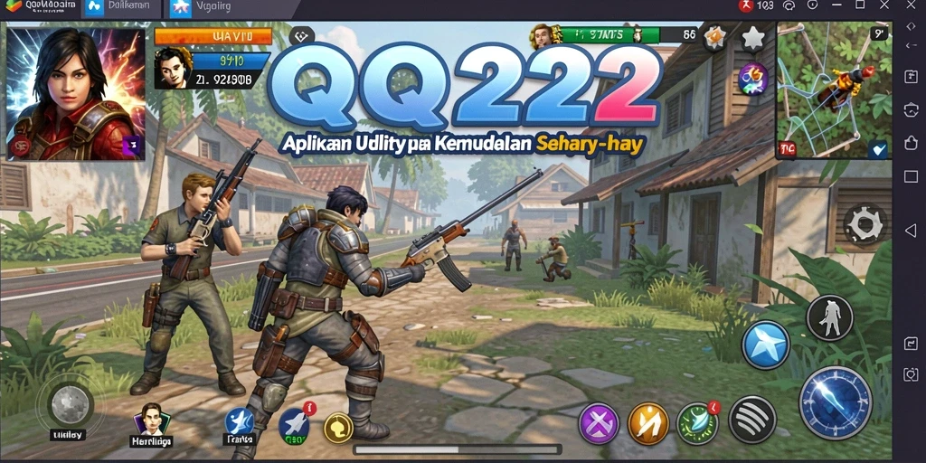 Tangkapan layar menunjukkan antarmuka utama QQ222 dengan fitur pengingat.