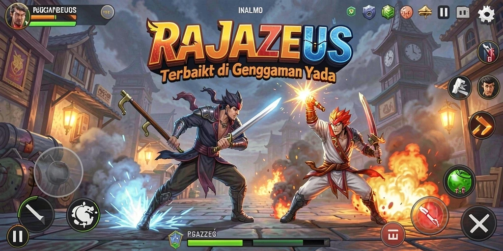 Gameplay mendebarkan di dunia pertempuran RAJAZEUS.