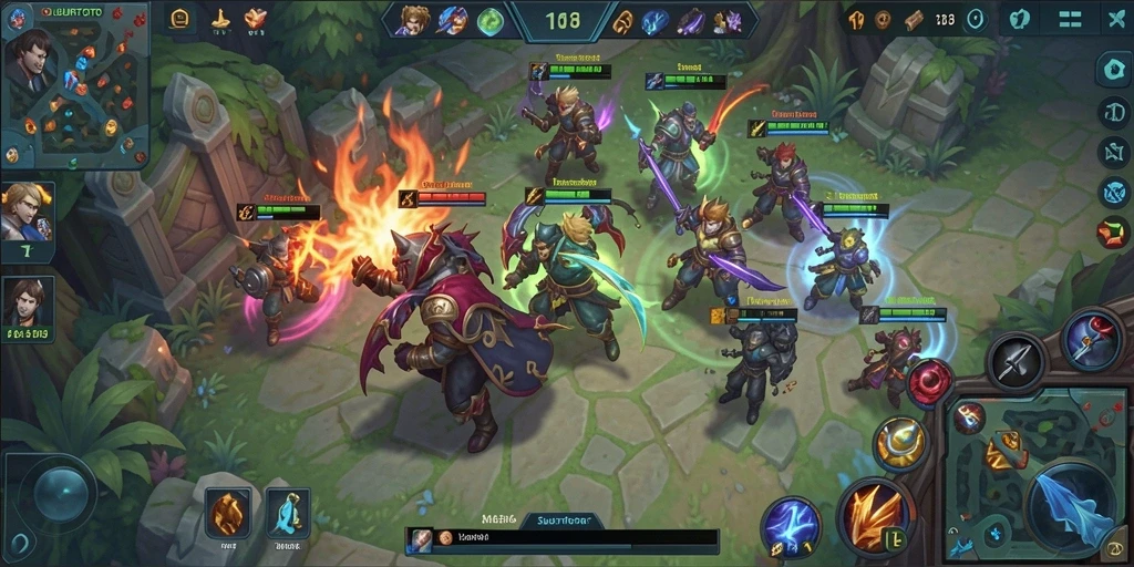 Tangkapan layar gameplay SUBURTOTO yang menegangkan di arena MOBA.