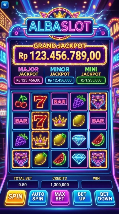 Tampilan antarmuka pengguna Albaslot yang menarik.